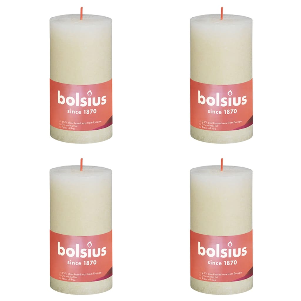 Bolsius Bolsius Stollen SHINE 4 ST Rustic 130x68 mm soft pearl colored