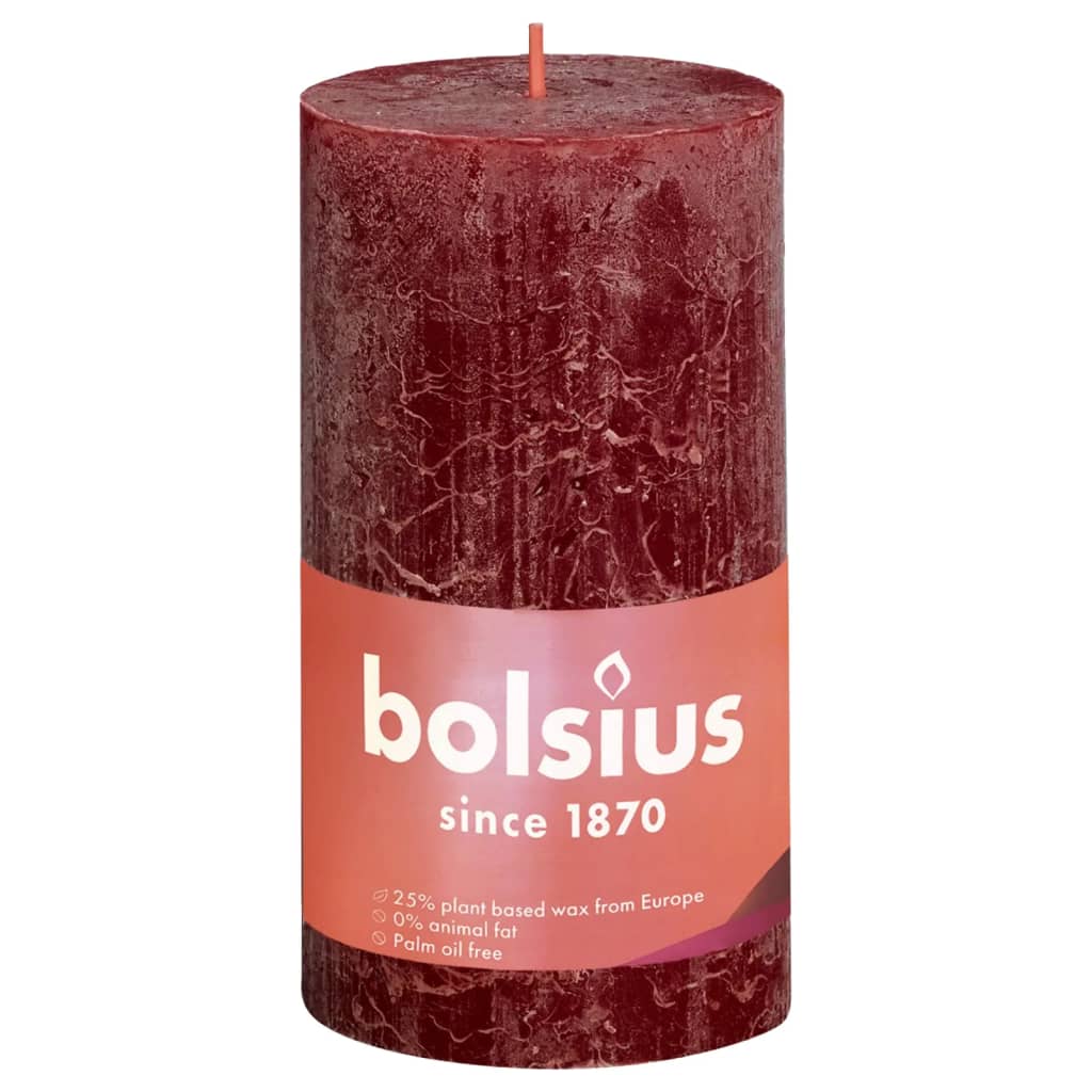 Bolsius Bolsius Stollen Shine 4 St Rustic 130x68 mm Red Red