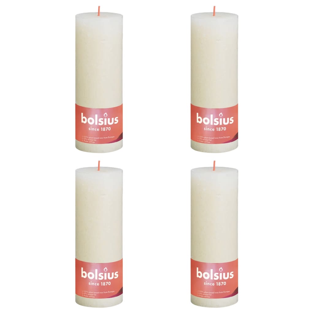 Bolsius Bolsius Stollen SHINE 4 ST Rustic 190x68 mm soft pearl colored