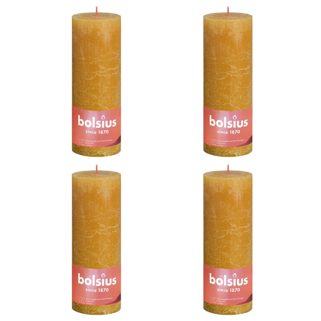 Bolsius Bolsius Stollen Shine 4 St Rustiek 190x68 mm Honiggelb