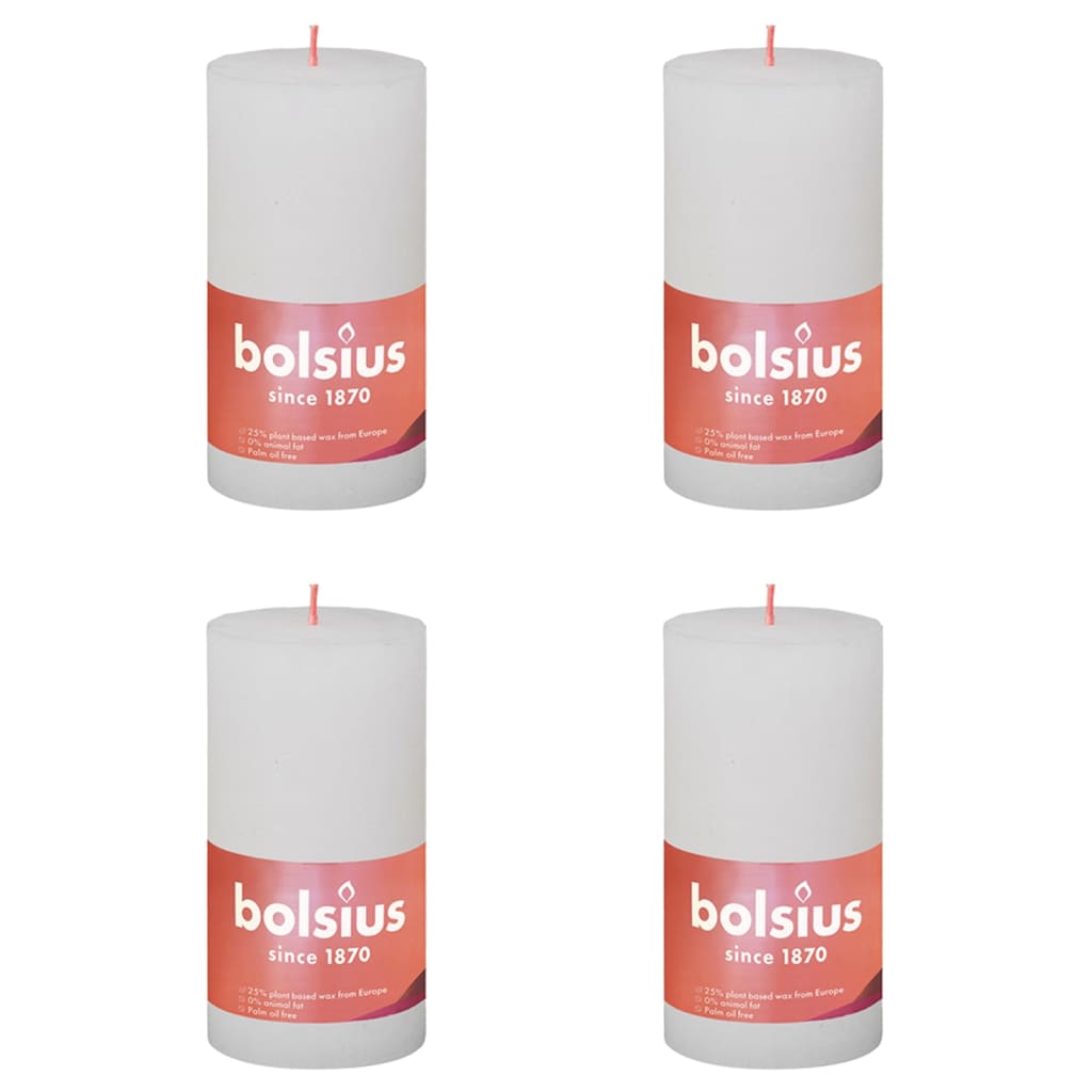 Bolsius Bolsius Stollen SHINE 4 ST Rustic 130x68 mm Cloudy White