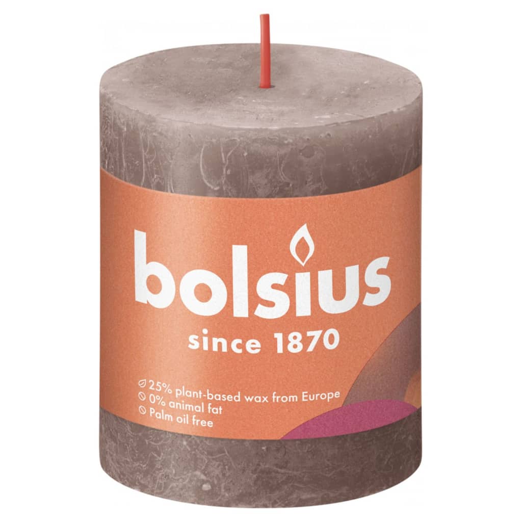 Bolsius Bolsius Stollen Shine 4 St. Rustic 80x68 mm Rustic Taupe