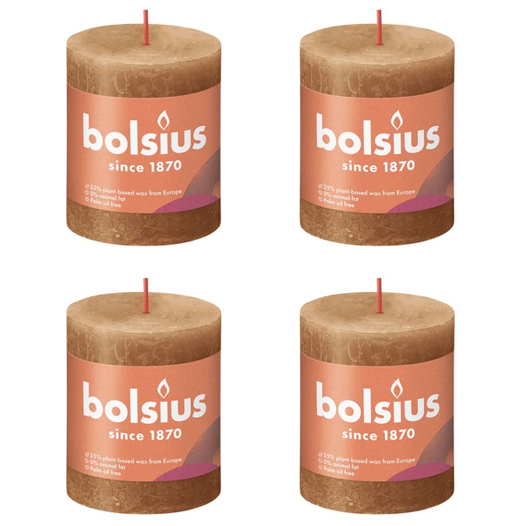 Bolsius Bolsius Stollen Shine 4 St rustikalni 80x68 mm začimba rjava