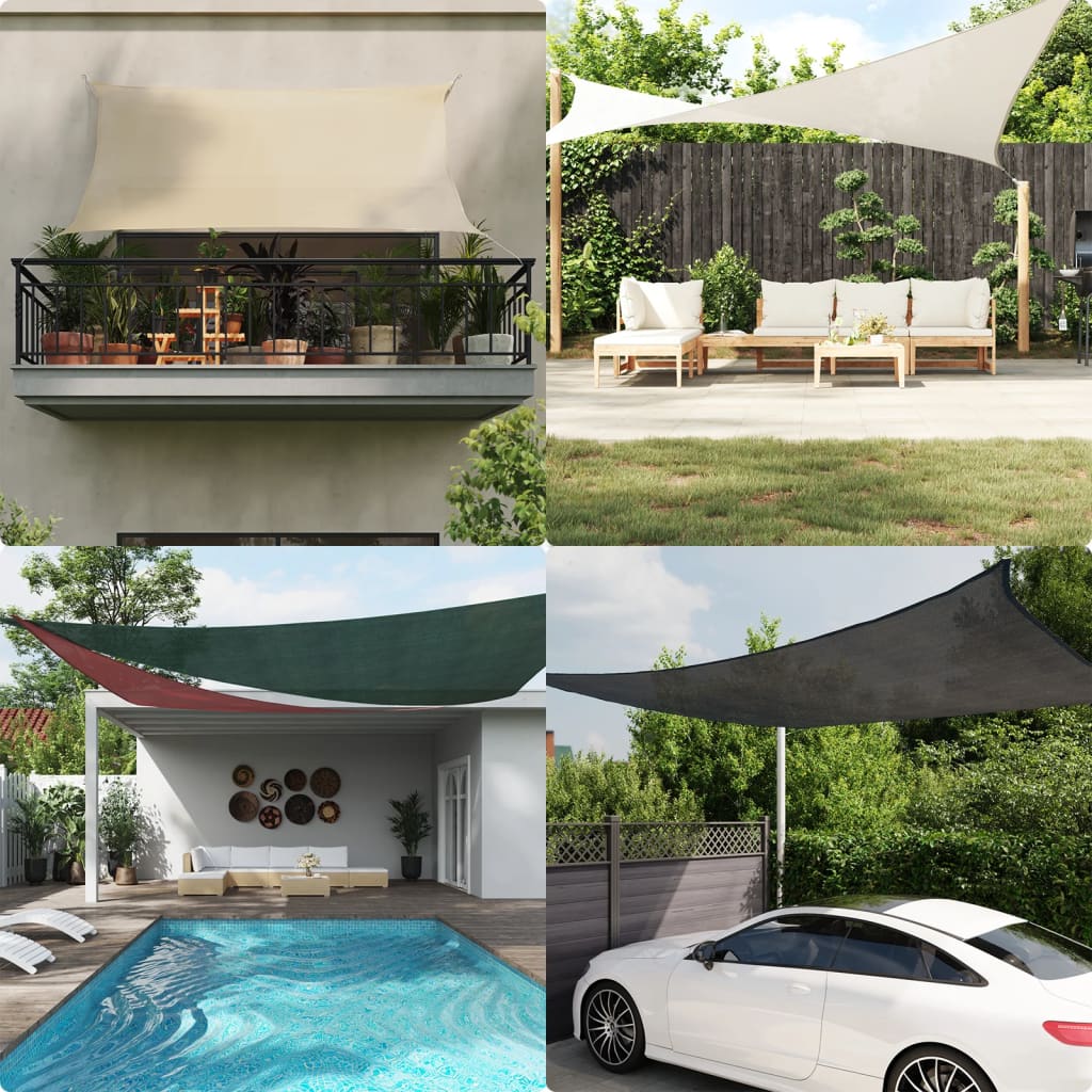 Vidaxl Sunshade HDPE Square 3.6x3.6 M Wäiss