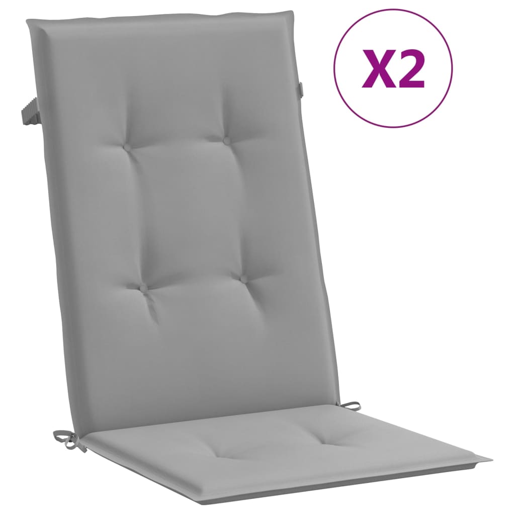 Vidaxl Garden chair cushions backrest 2 pcs 120x50x3 cm fabric gray