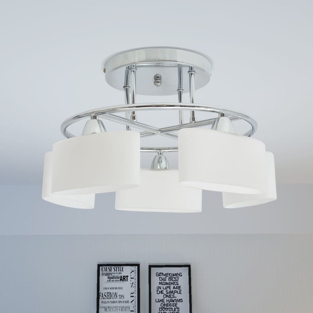 Lampa sufitowa vidaxl z elipsami -szklane maski 5xe14 200w