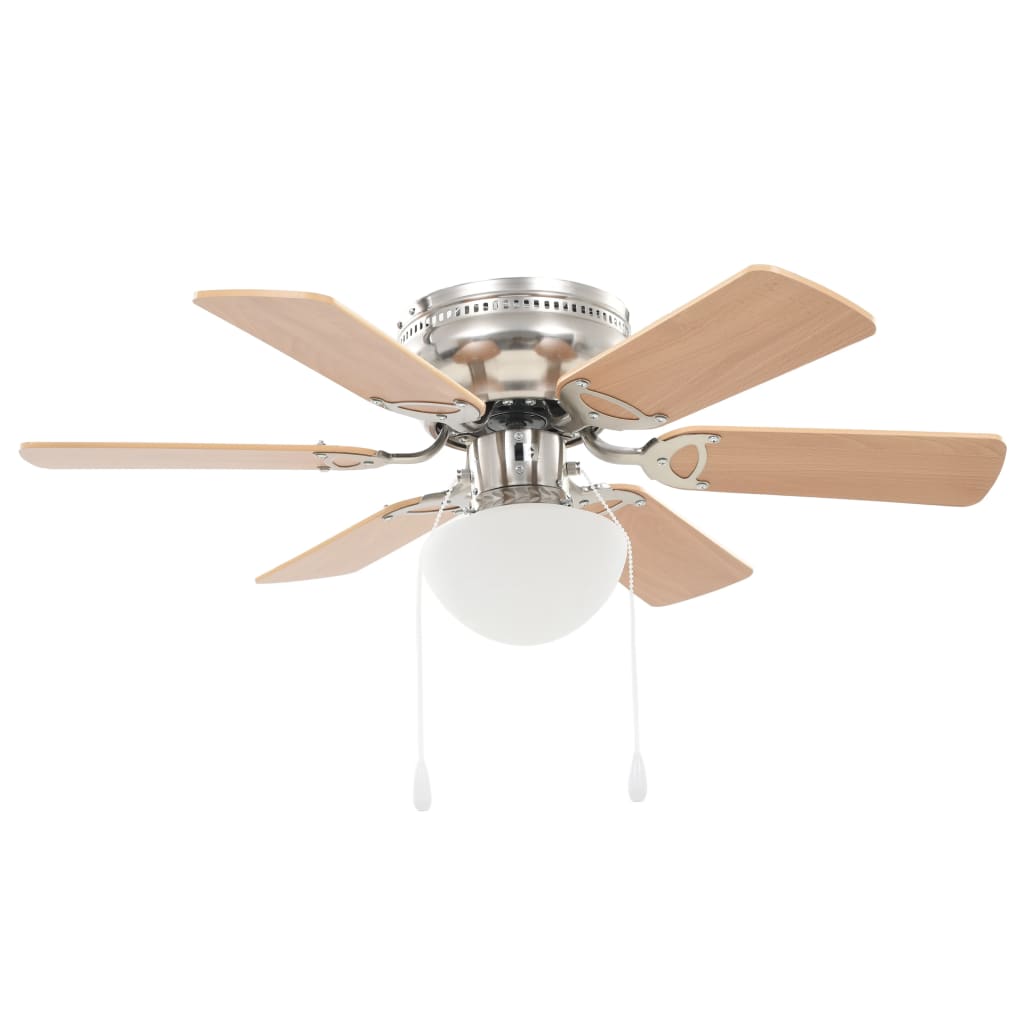 Stropní ventilátor Vidaxl s lampou 82 cm světle hnědá