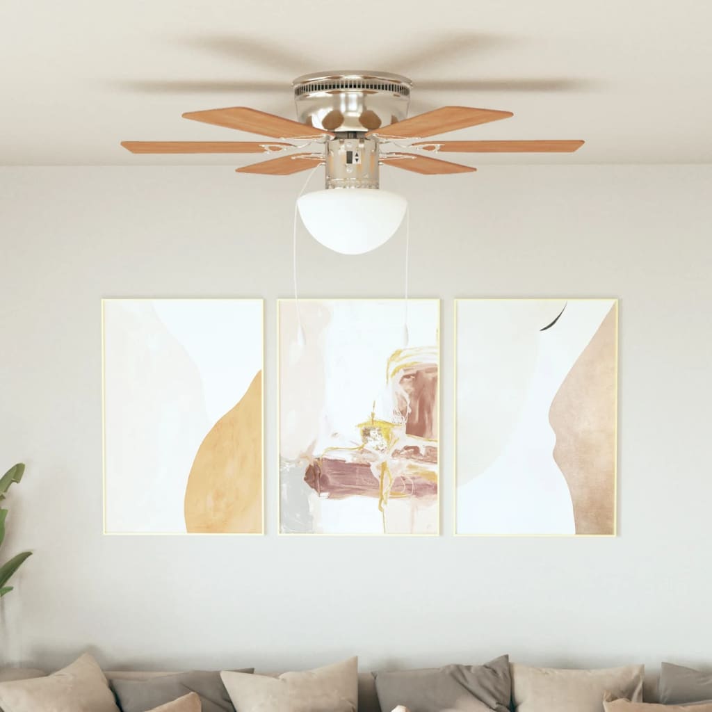 Stropní ventilátor Vidaxl s lampou 82 cm světle hnědá