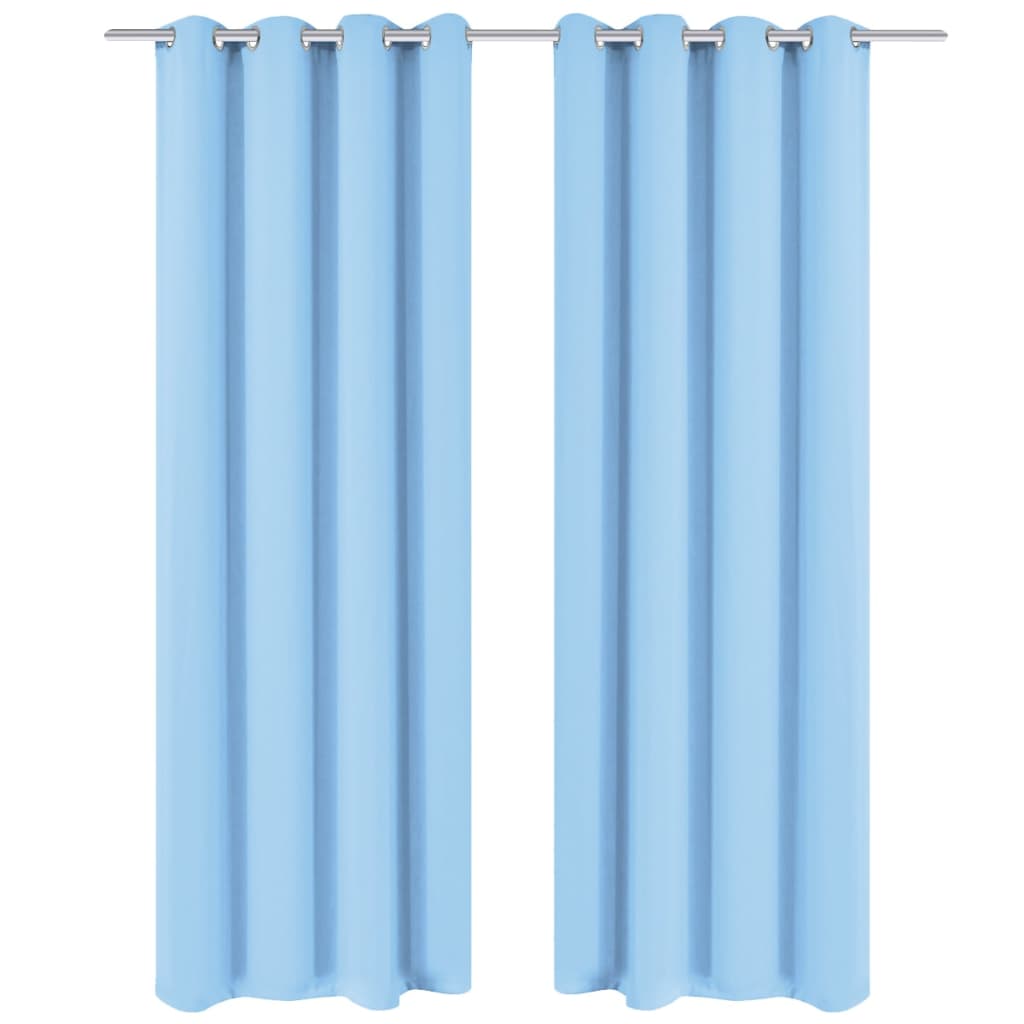 Vidaxl záclony s kovovými prsteny Blackout 135x245 Turquoise 2 STS