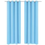 Vidaxl záclony s kovovými prsteny Blackout 135x245 Turquoise 2 STS