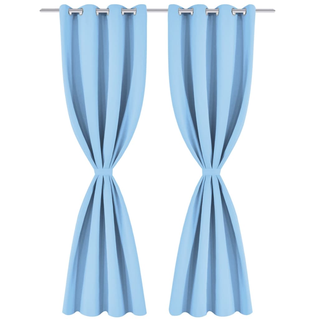 Vidaxl záclony s kovovými prsteny Blackout 135x245 Turquoise 2 STS