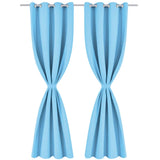 Vidaxl záclony s kovovými prsteny Blackout 135x245 Turquoise 2 STS