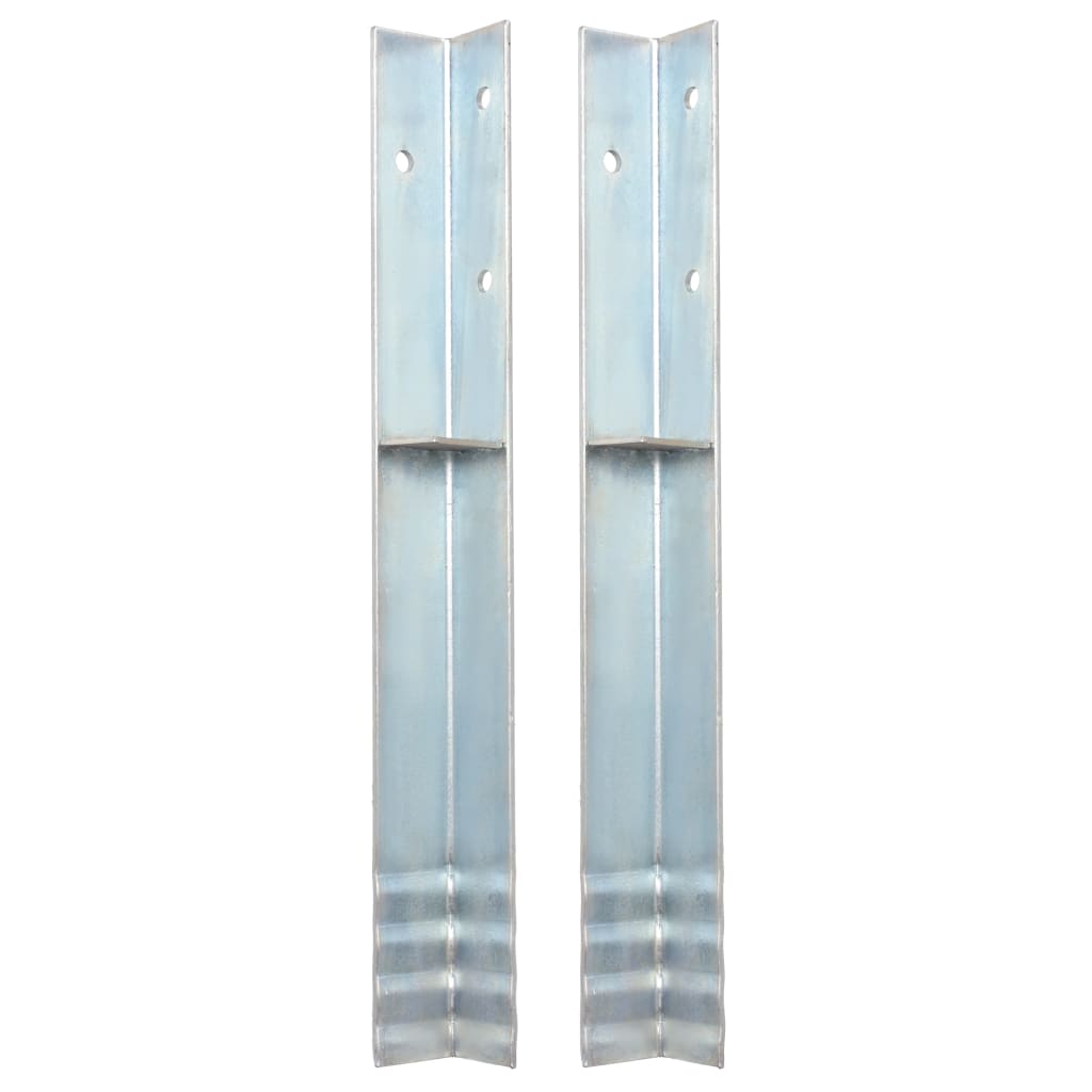 Vidaxl ozemljitveno sidro l-v obliki črke 5x5x50 cm pocinkano jeklo 2 pcs