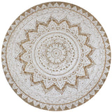 Preproga vidaxl s tiskanjem okoli 90 cm pletene jute