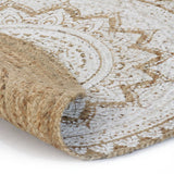 Preproga vidaxl s tiskanjem okoli 90 cm pletene jute