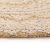 Preproga vidaxl s tiskanjem okoli 90 cm pletene jute
