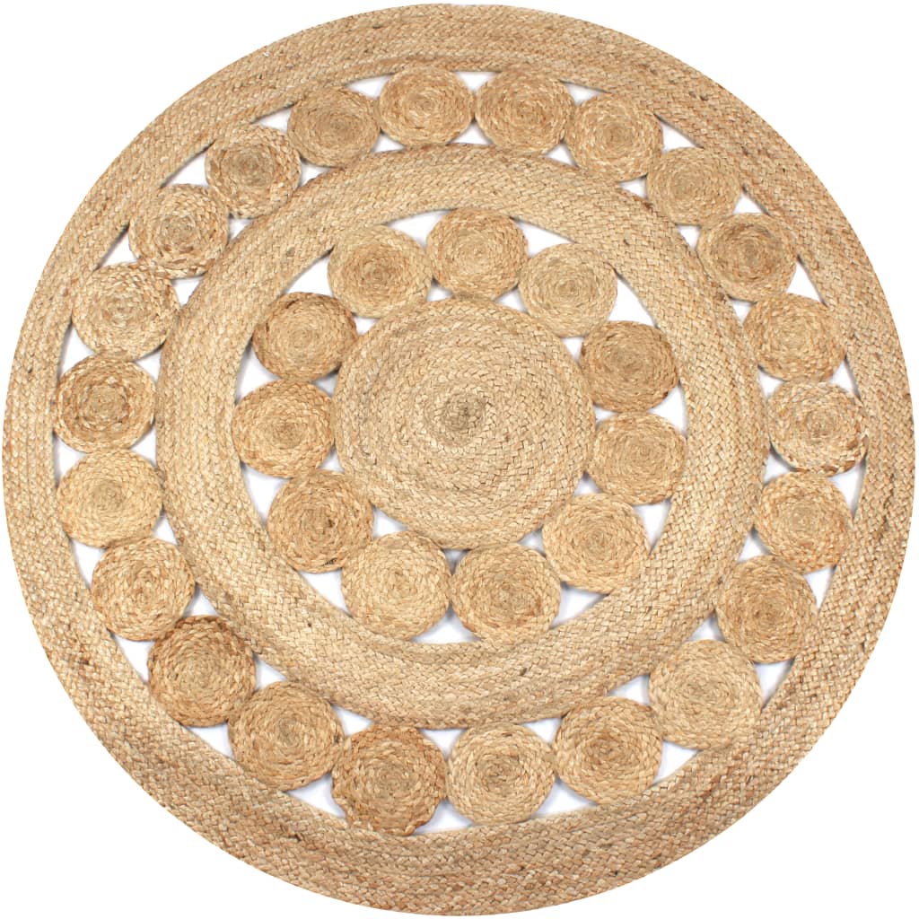 Vidaxl Carpet with design around 150 cm braided jute