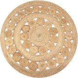 Vidaxl Carpet with design around 150 cm braided jute