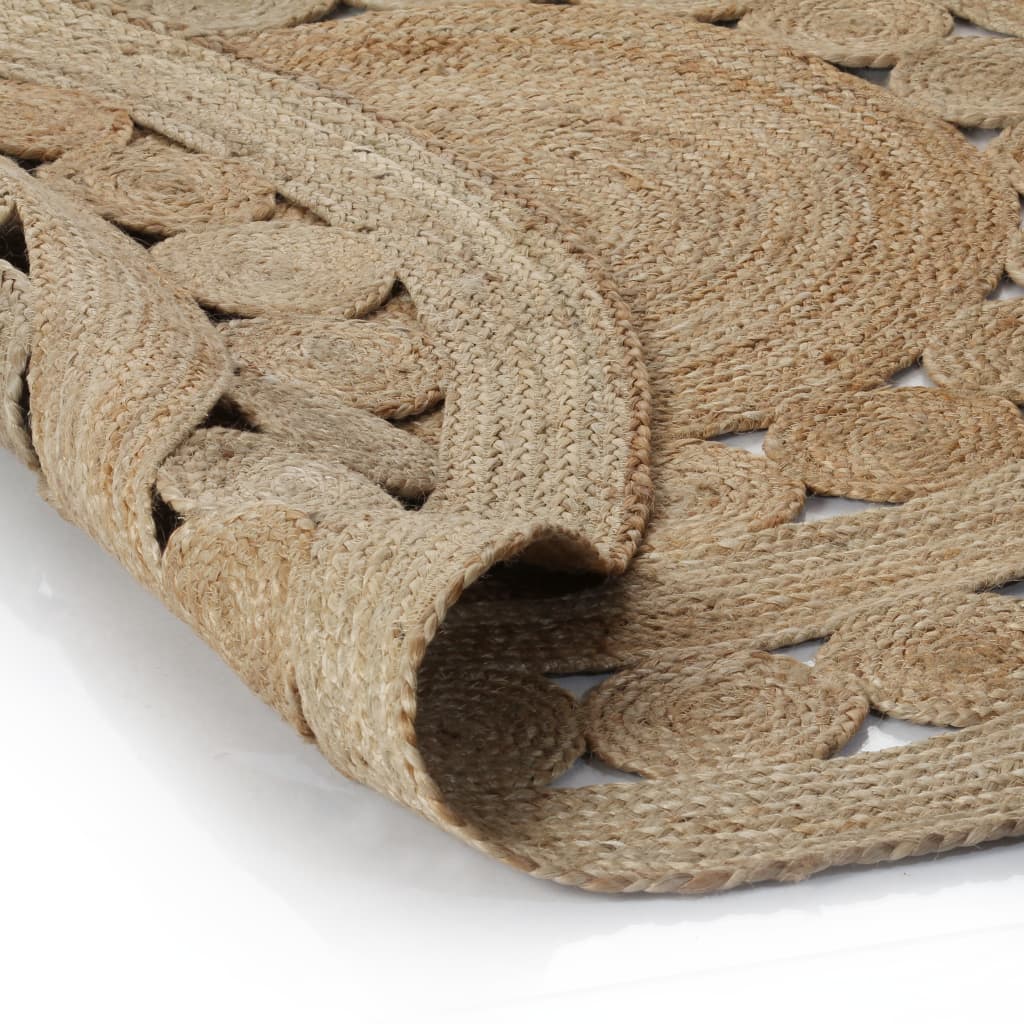 Vidaxl Carpet with design around 150 cm braided jute
