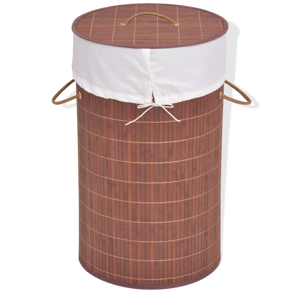 Vidaxl Laundry Koš kolem bambuso hnědé