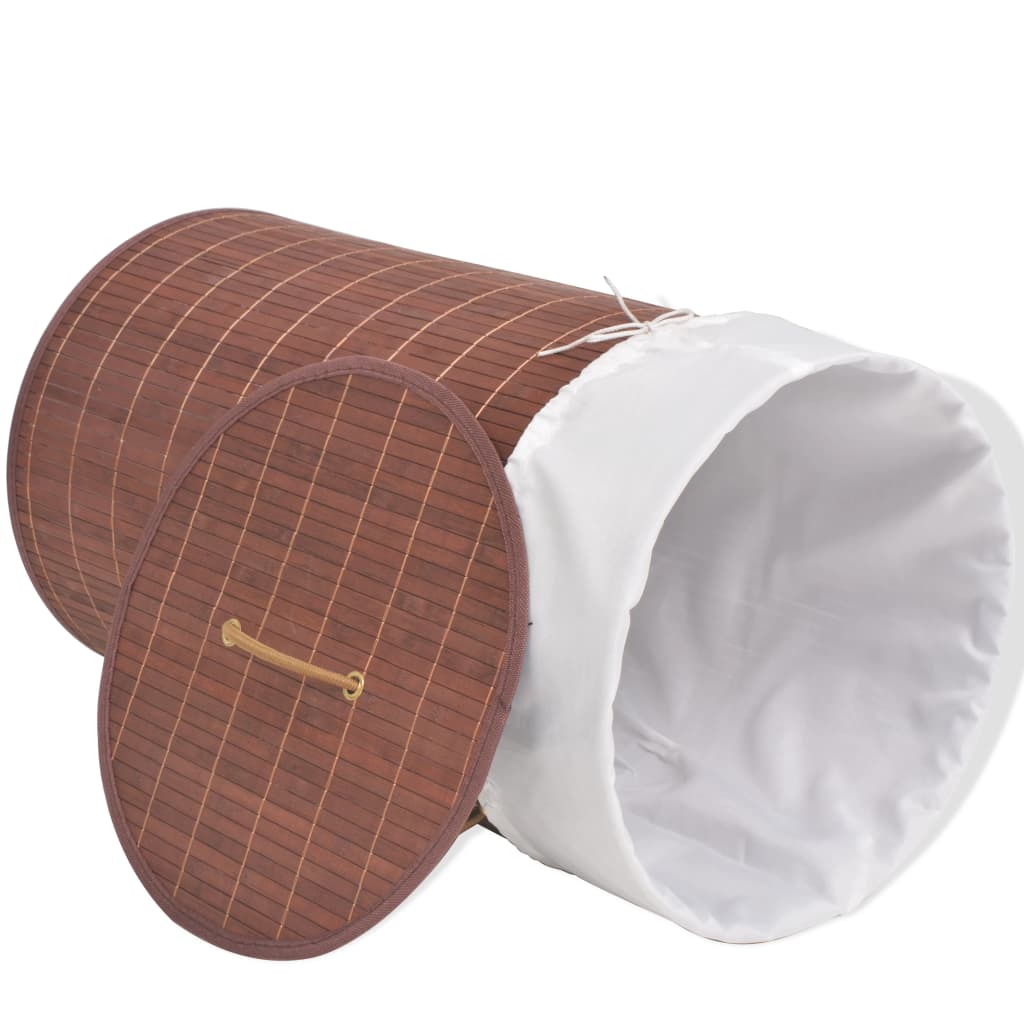 Vidaxl Laundry Koš kolem bambuso hnědé
