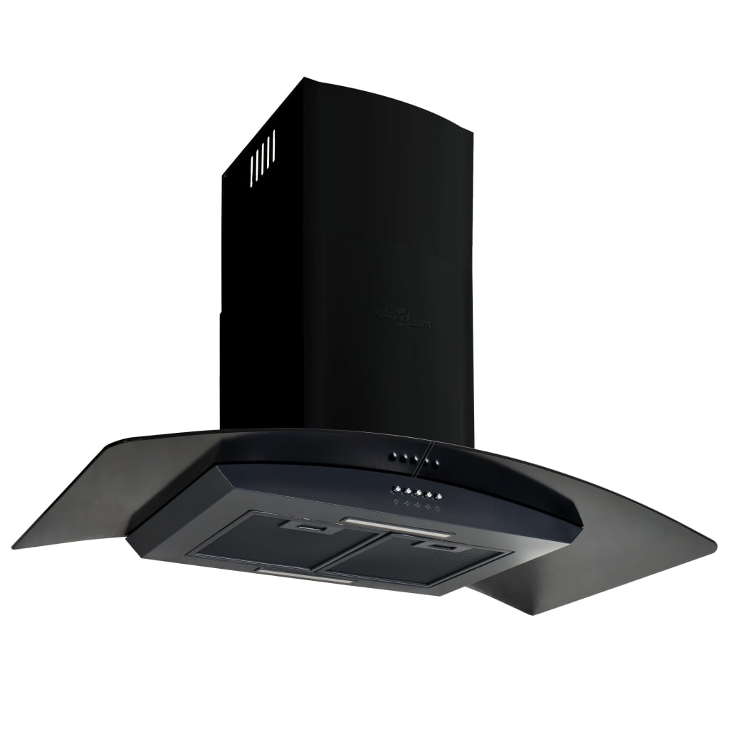 Cappuccio di estrattore per pareti Vidaxl 756 m³ U 90 cm in acciaio inossidabile nero