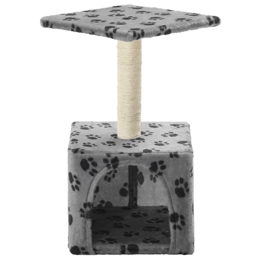 Vidaxl Cat Scracking Post with Sisal Scratching Post 55 cm Pootprints Grey