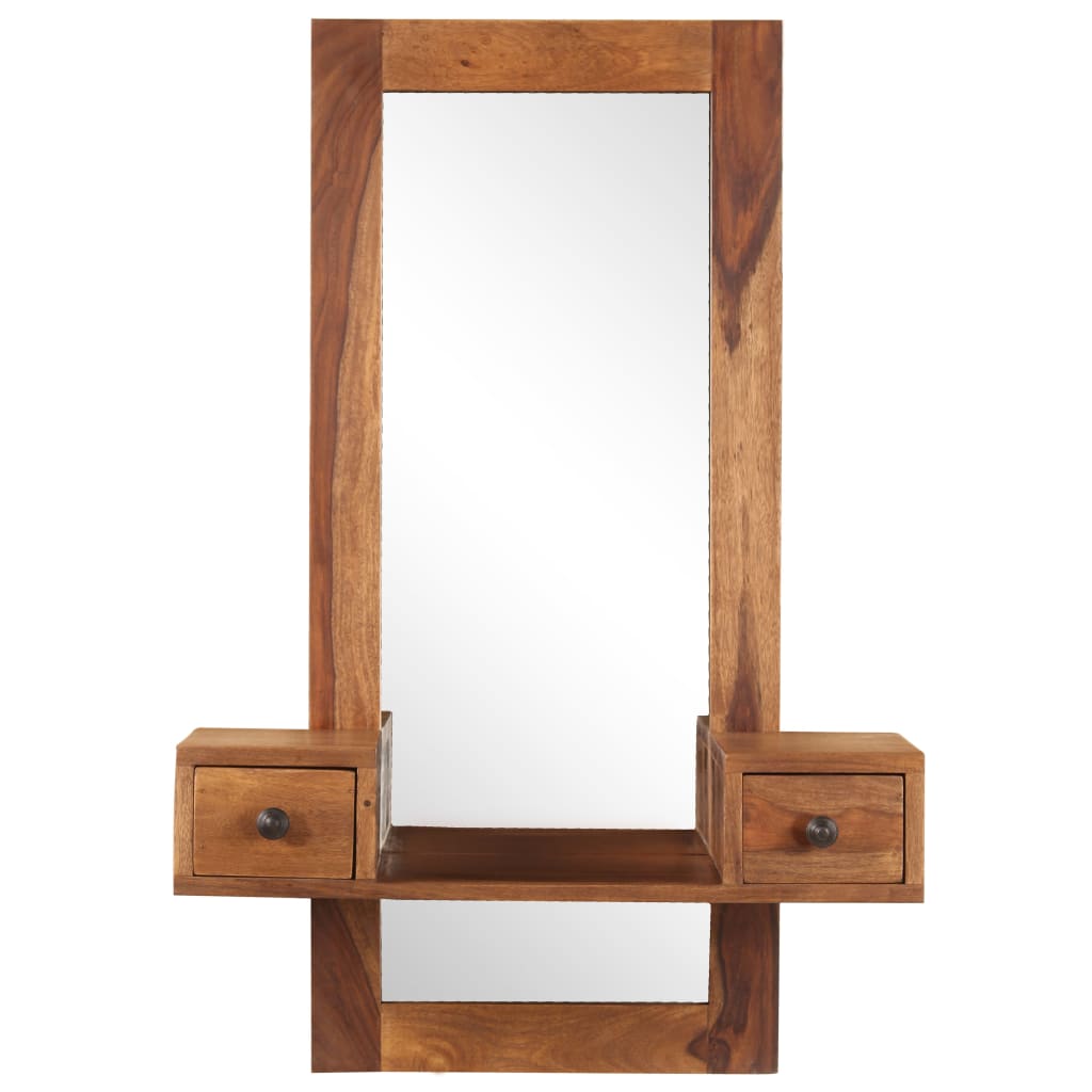 Vidaxl Format mirror with 2 drawers Solid Sheeshamhout
