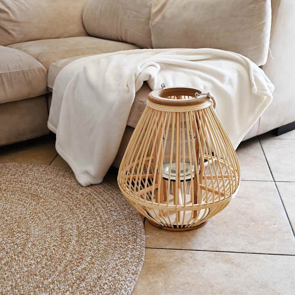 Vidaxl Holder Lantern Hanging Wicker Naturel