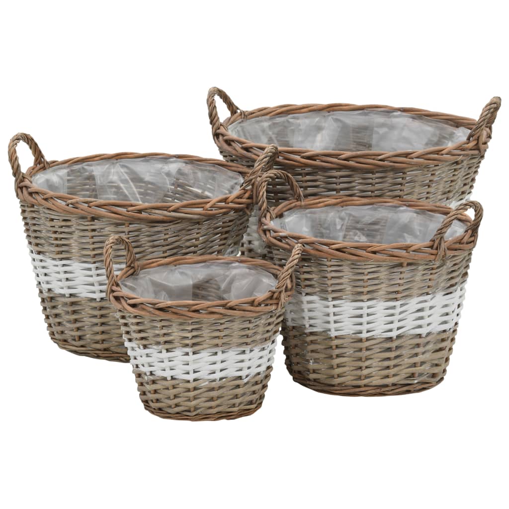 Los plantadores de Vidaxl criaron 4 ST Wicker con forro de PE