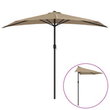 Vidaxl Balcony Palasol polovina s hliníkovým pólem 270x144 cm taupe