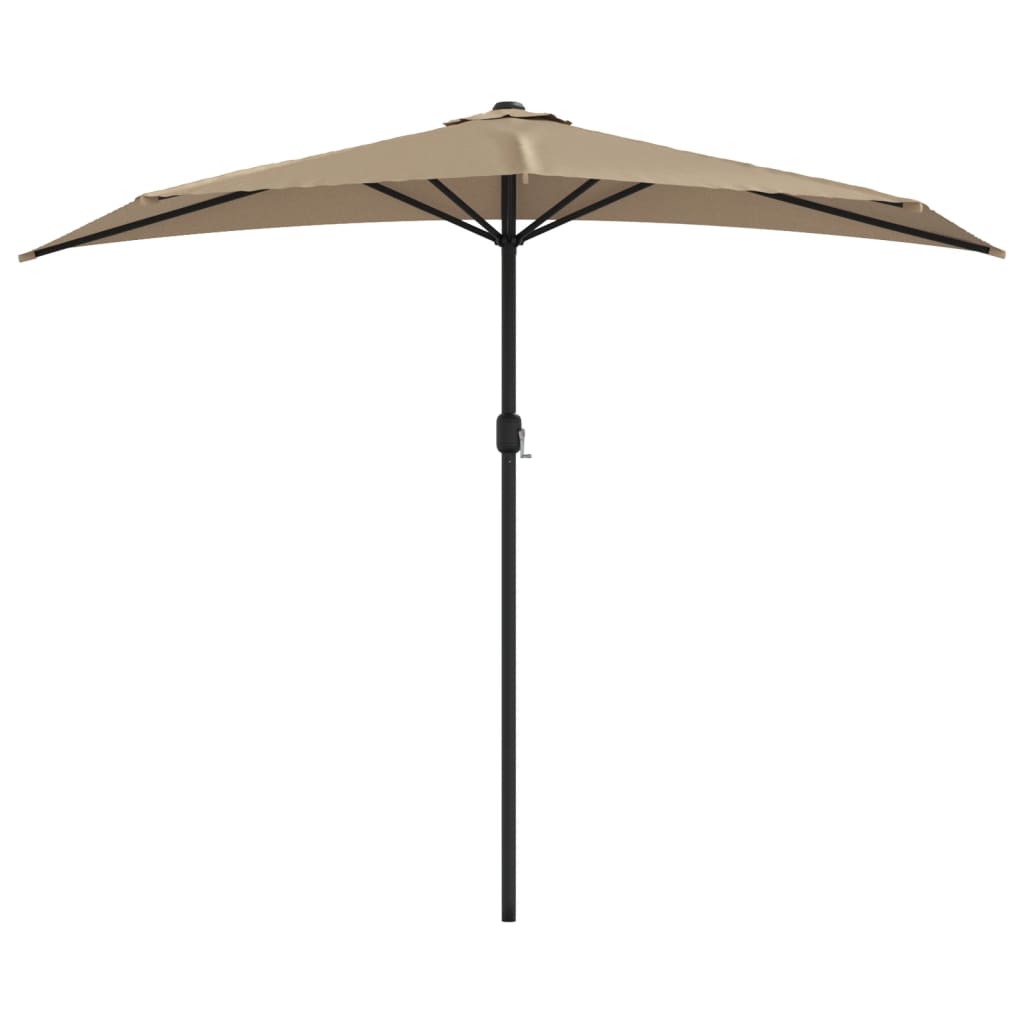 Vidaxl Balcony Palasol polovina s hliníkovým pólem 270x144 cm taupe