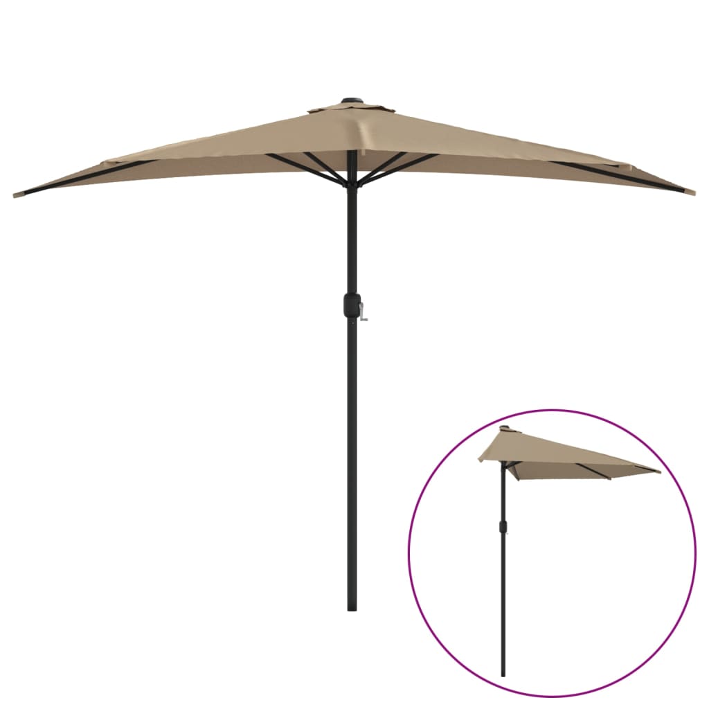 Vidaxl Balcony parasol Half with aluminum pole 300x155 cm taupe