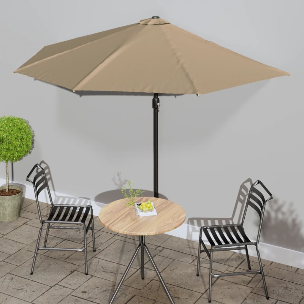 Vidaxl Balcony parasol Half with aluminum pole 300x155 cm taupe