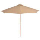 Vidaxl parolsol mat hëlze Pole 300 cm Taupe