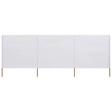 Vidaxl čelní sklo 3 panely 400x120 cm tkanina bílá
