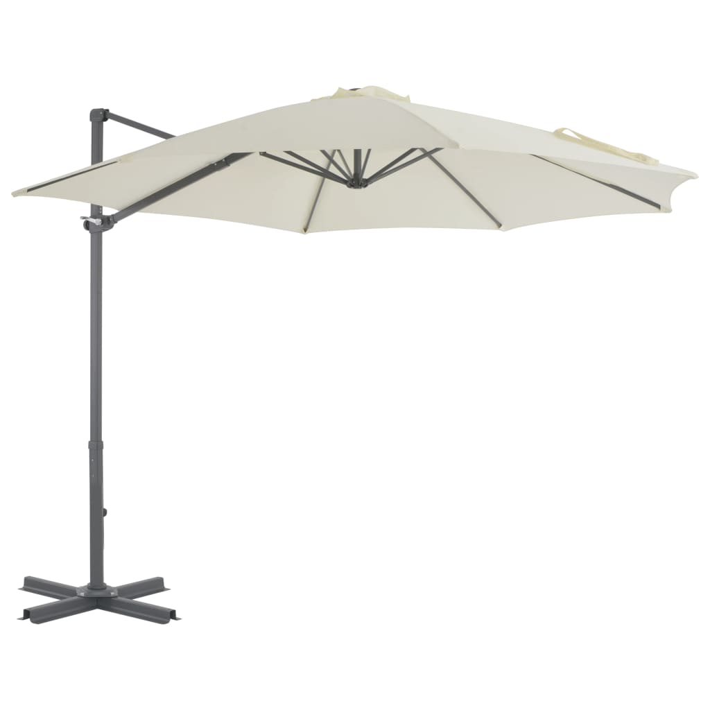 Vidaxl plovoucí parasol s hliníkovým pólem 300 cm písek -