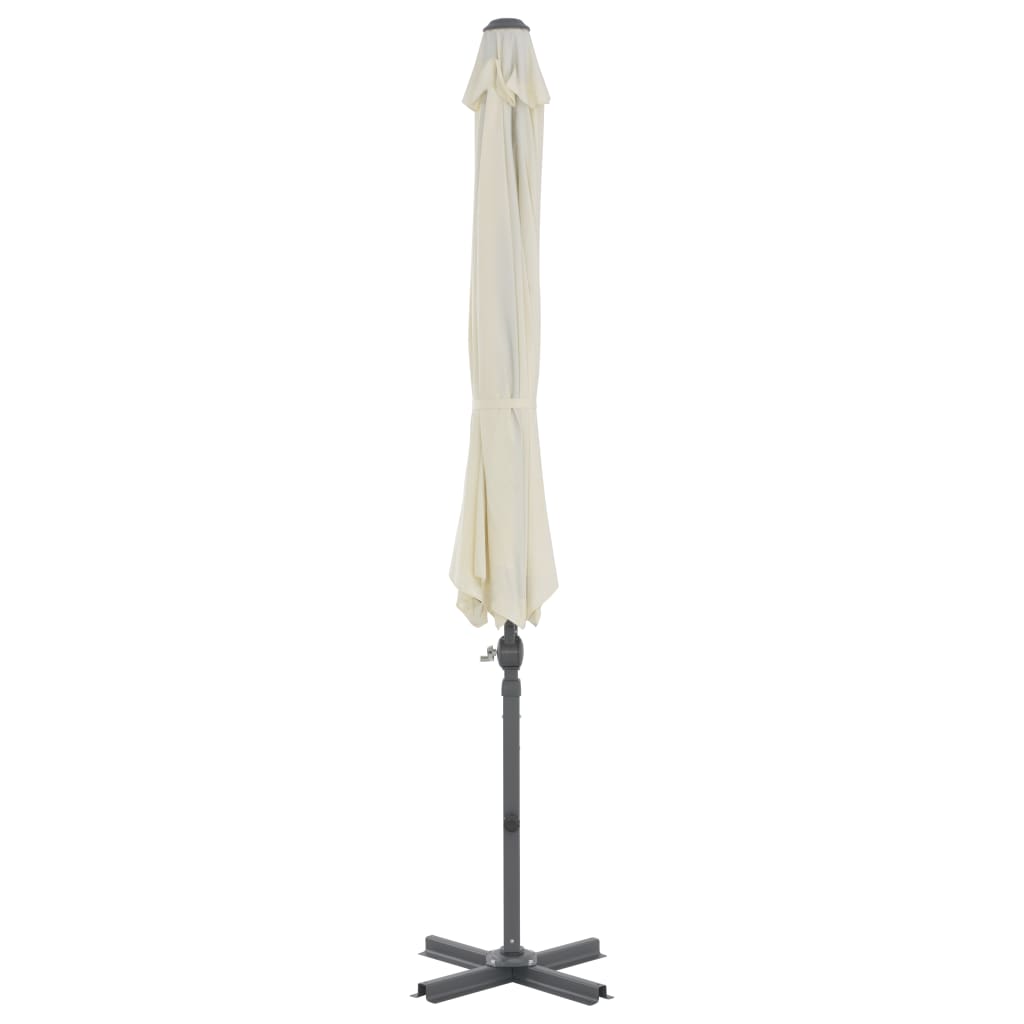 Vidaxl plovoucí parasol s hliníkovým pólem 300 cm písek -
