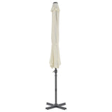 Vidaxl plovoucí parasol s hliníkovým pólem 300 cm písek -