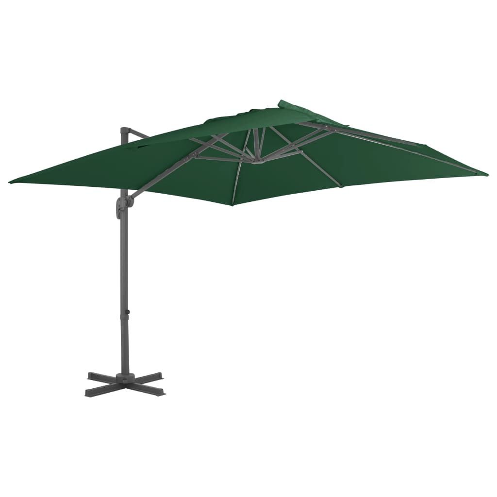 Vidaxl Parasolo galleggiante con polo in alluminio 400x300 cm verde