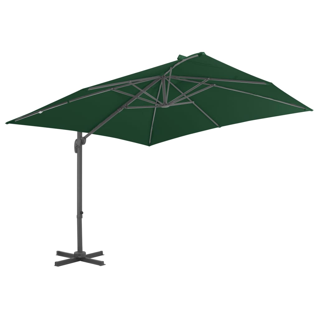 Vidaxl Parasolo galleggiante con polo in alluminio 400x300 cm verde