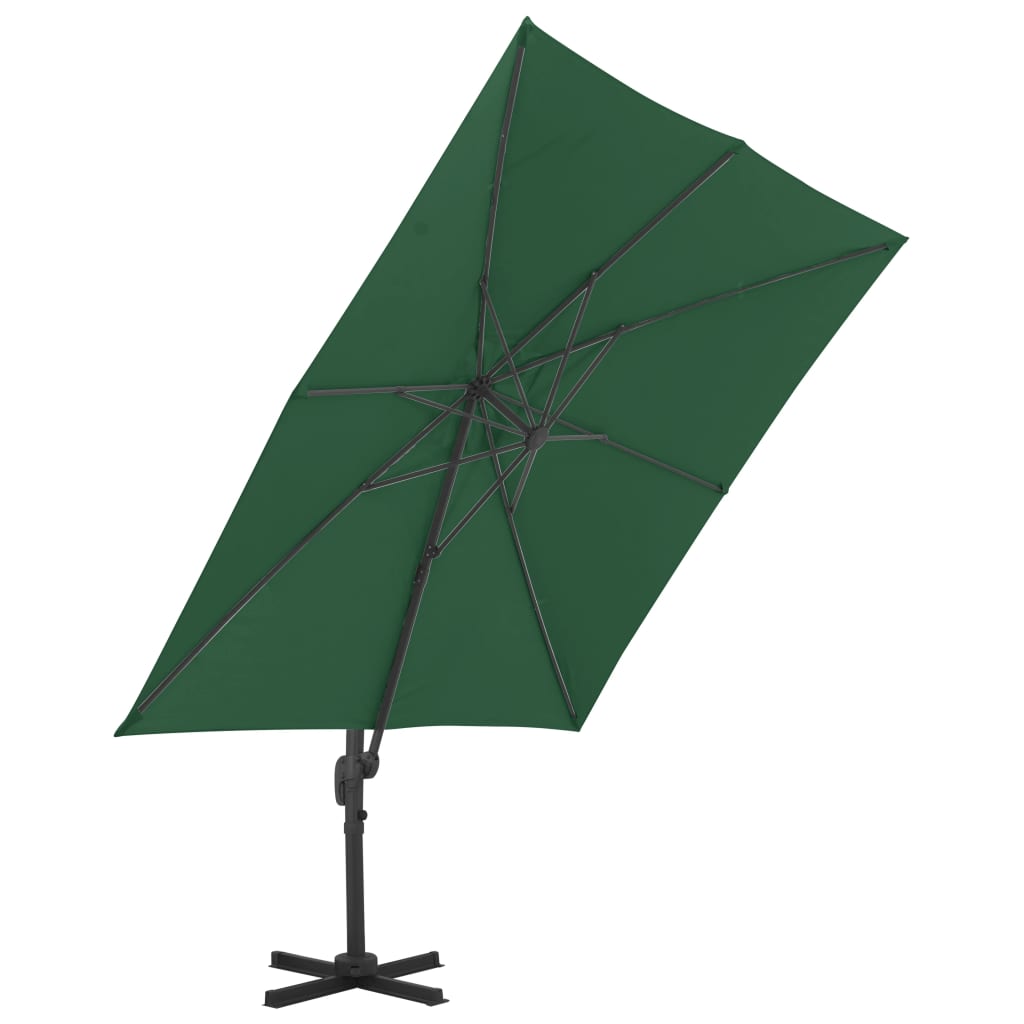 Vidaxl Parasolo galleggiante con polo in alluminio 400x300 cm verde