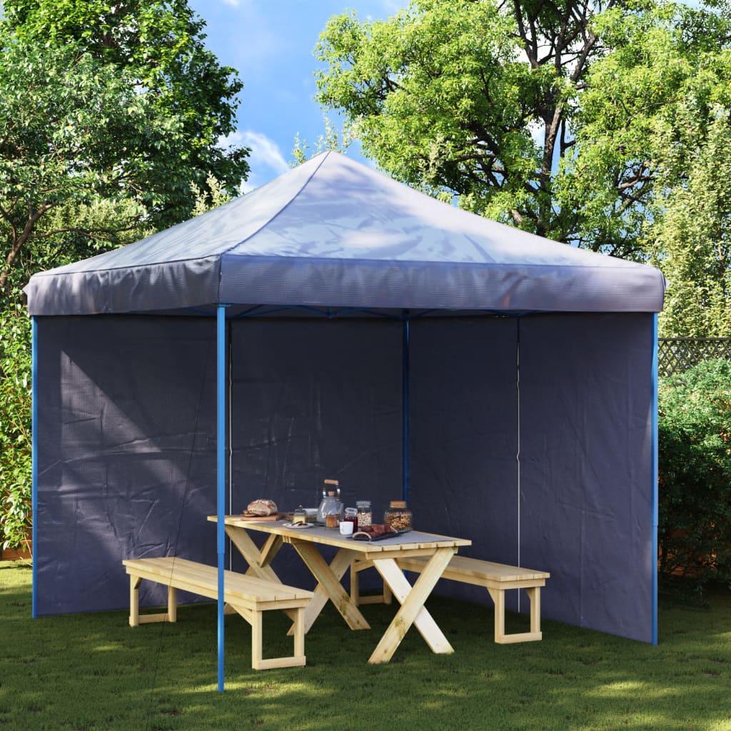 VidaXL tent walls with zipper PE blue 2 pcs