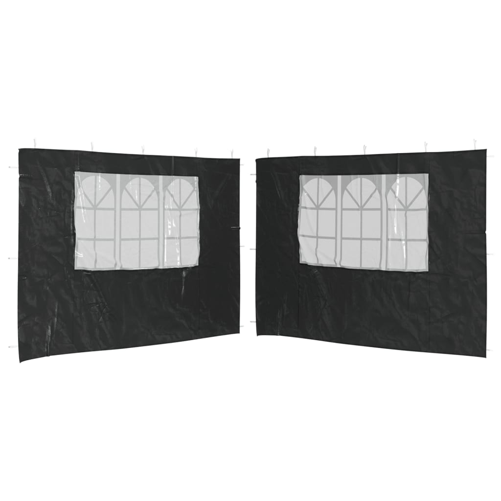Vidaxl tent walls with window pe anthracite 2 sts