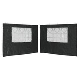 Vidaxl tent walls with window pe anthracite 2 sts