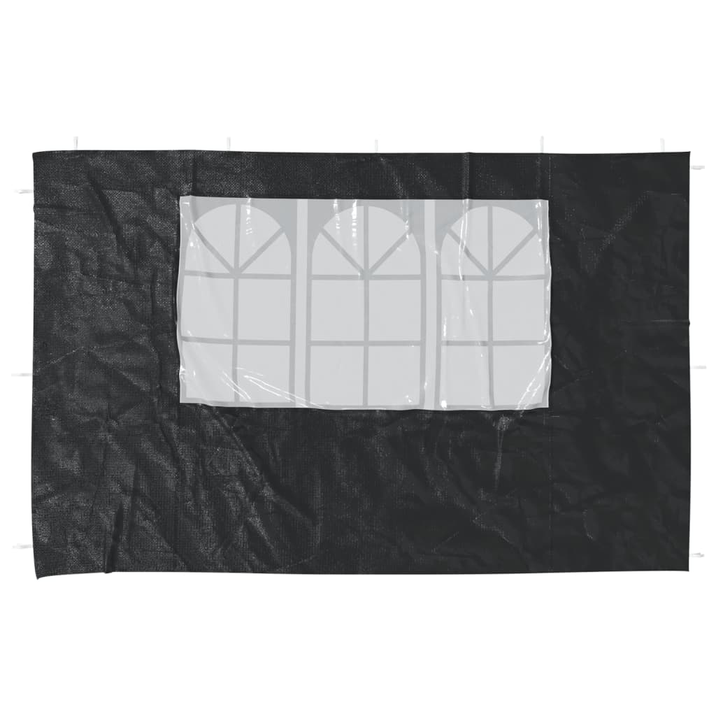 Vidaxl tent walls with window pe anthracite 2 sts