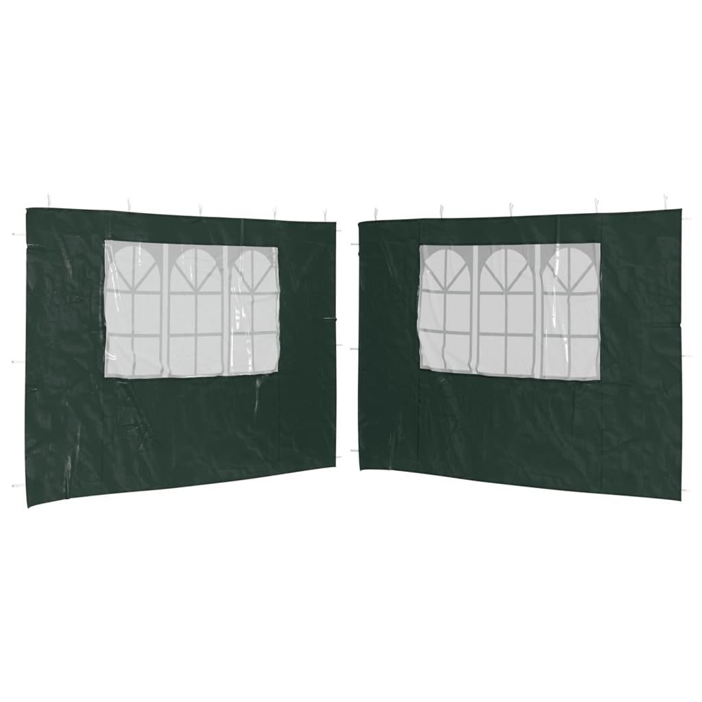 Murs de tente vidaxl avec fenêtre pe vert 2 pcs