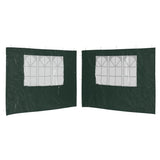 Murs de tente vidaxl avec fenêtre pe vert 2 pcs