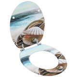 Vidaxl toilet seat with lid shell MDF