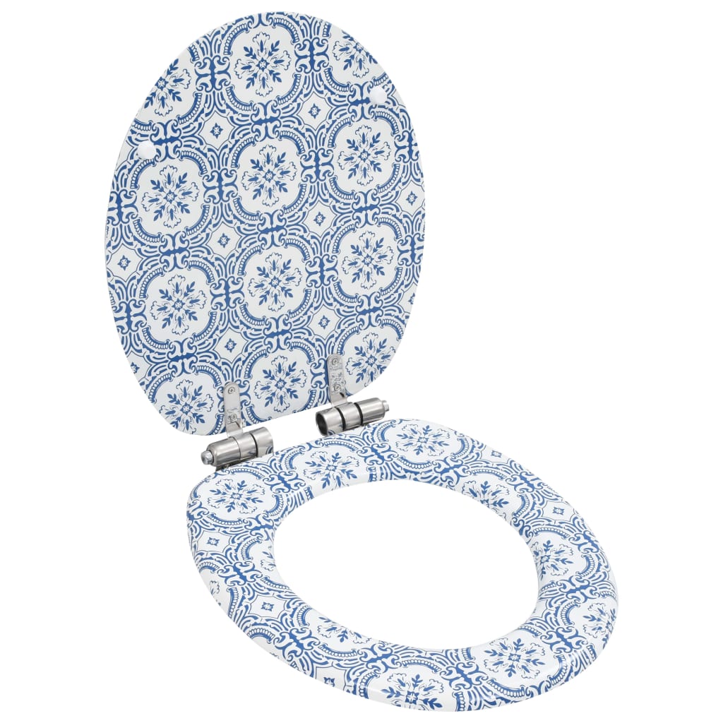 Toaletni sedež Vidaxl z mehkim zapiranjem Porcelana MDF